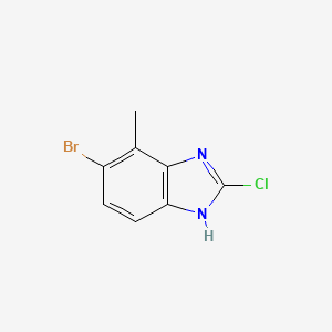molecular formula C8H6BrClN2 B13661668 5-bromo-2-chloro-4-methyl-1H-benzo[d]imidazole 