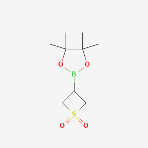 molecular formula C9H17BO4S B13661690 3-(4,4,5,5-Tetramethyl-1,3,2-dioxaborolan-2-yl)thietane 1,1-dioxide 