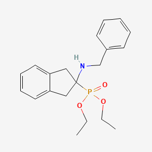molecular formula C20H26NO3P B13661726 Diethyl (2-(benzylamino)-2,3-dihydro-1H-inden-2-yl)phosphonate 