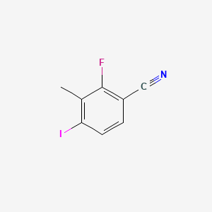 molecular formula C8H5FIN B13661746 2-Fluoro-4-iodo-3-methylbenzonitrile 