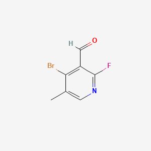 molecular formula C7H5BrFNO B13661772 4-Bromo-2-fluoro-5-methylnicotinaldehyde 