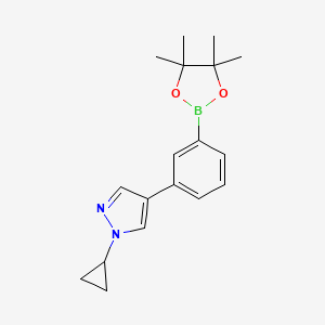 molecular formula C18H23BN2O2 B13661790 3-(1-Cyclopropyl-4-pyrazolyl)phenylboronic acid pinacol ester 