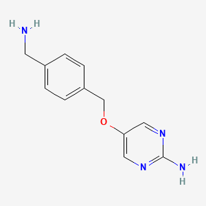 molecular formula C12H14N4O B13661798 5-((4-(Aminomethyl)benzyl)oxy)pyrimidin-2-amine 