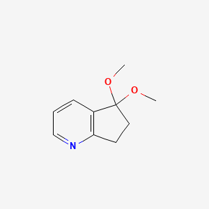 molecular formula C10H13NO2 B13661804 5,5-Dimethoxy-6,7-dihydro-5H-cyclopenta[b]pyridine 
