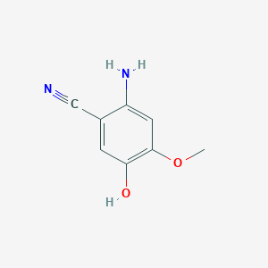 molecular formula C8H8N2O2 B13661871 2-Amino-5-hydroxy-4-methoxybenzonitrile 