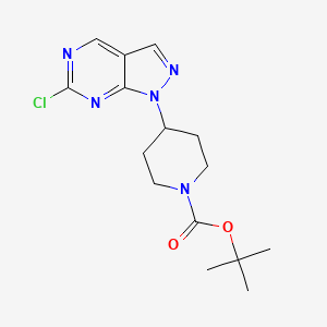 molecular formula C15H20ClN5O2 B13661904 1-Boc-4-(6-chloro-1H-pyrazolo[3,4-d]pyrimidin-1-yl)piperidine 