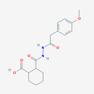 molecular formula C17H22N2O5 B1366194 2-[[[2-(4-Methoxyphenyl)acetyl]amino]carbamoyl]cyclohexane-1-carboxylic acid 