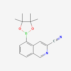 molecular formula C16H17BN2O2 B13661949 5-(4,4,5,5-Tetramethyl-1,3,2-dioxaborolan-2-yl)isoquinoline-3-carbonitrile 