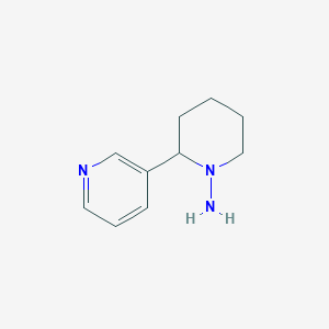 molecular formula C10H15N3 B1366195 2-(Pyridin-3-yl)piperidin-1-amine 