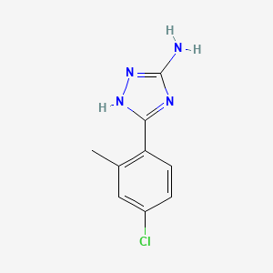 molecular formula C9H9ClN4 B13661954 5-Amino-3-(4-chloro-2-methylphenyl)-1H-1,2,4-triazole 