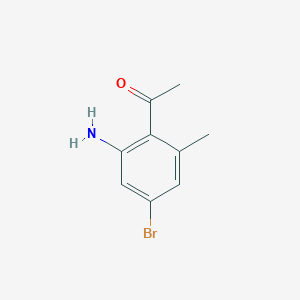 molecular formula C9H10BrNO B13661987 1-(2-Amino-4-bromo-6-methylphenyl)ethanone 