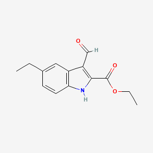 molecular formula C14H15NO3 B1366202 ethyl 5-ethyl-3-formyl-1H-indole-2-carboxylate CAS No. 586336-68-7