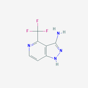 molecular formula C7H5F3N4 B13662050 4-(Trifluoromethyl)-1H-pyrazolo[4,3-c]pyridin-3-amine 