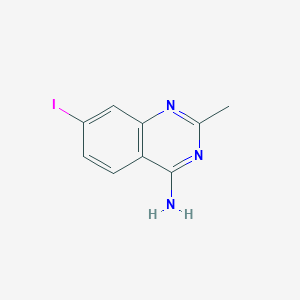 molecular formula C9H8IN3 B13662057 7-Iodo-2-methylquinazolin-4-amine 