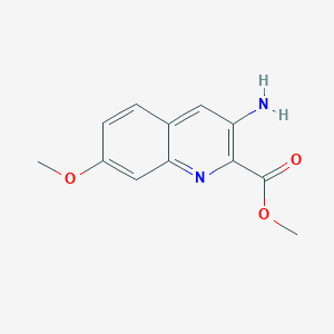 molecular formula C12H12N2O3 B13662070 Methyl 3-amino-7-methoxyquinoline-2-carboxylate 