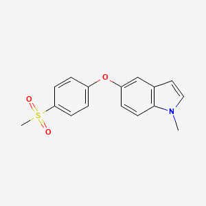 molecular formula C16H15NO3S B13662208 1-Methyl-5-[4-(methylsulfonyl)phenoxy]-1H-indole 