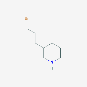 molecular formula C8H16BrN B13662253 3-(3-Bromopropyl)piperidine 