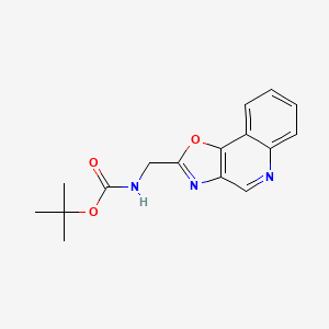 molecular formula C16H17N3O3 B13662260 N-Boc-1-(oxazolo[4,5-c]quinolin-2-yl)methanamine 
