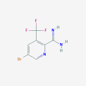 molecular formula C7H5BrF3N3 B13662281 5-Bromo-3-(trifluoromethyl)picolinimidamide 