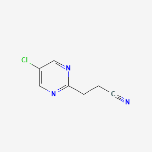 molecular formula C7H6ClN3 B13662314 3-(5-Chloropyrimidin-2-yl)propanenitrile 