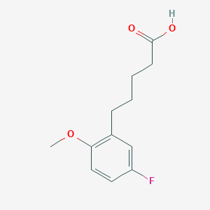 molecular formula C12H15FO3 B13662334 5-(5-Fluoro-2-methoxyphenyl)pentanoic Acid 