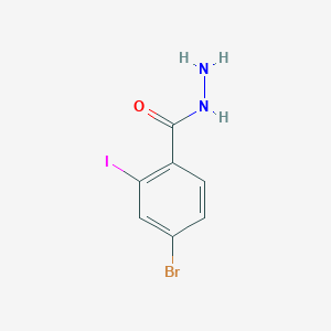 molecular formula C7H6BrIN2O B13662412 4-Bromo-2-iodobenzohydrazide 