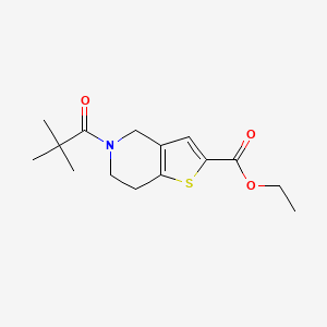 molecular formula C15H21NO3S B13662420 Ethyl 5-pivaloyl-4,5,6,7-tetrahydrothieno[3,2-c]pyridine-2-carboxylate 