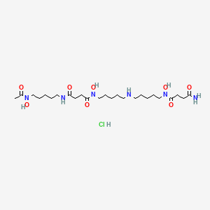 molecular formula C25H49ClN6O8 B13662435 N'-[5-[5-[[4-[5-[acetyl(hydroxy)amino]pentylamino]-4-oxobutanoyl]-hydroxyamino]pentylamino]pentyl]-N'-hydroxybutanediamide;hydrochloride 