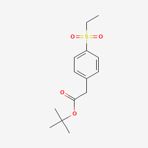 molecular formula C14H20O4S B13662438 tert-Butyl 2-(4-(ethylsulfonyl)phenyl)acetate 