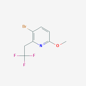 molecular formula C8H7BrF3NO B13662443 3-Bromo-6-methoxy-2-(2,2,2-trifluoroethyl)pyridine 