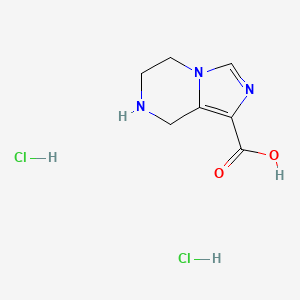 molecular formula C7H11Cl2N3O2 B13662499 5,6,7,8-Tetrahydroimidazo[1,5-a]pyrazine-1-carboxylic acid dihydrochloride 
