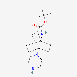 molecular formula C17H31N3O2 B13662506 N-Boc-4-(1-piperazinyl)bicyclo[2.2.2]octan-1-amine 
