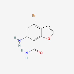 molecular formula C9H7BrN2O2 B13662521 6-Amino-4-bromobenzofuran-7-carboxamide 