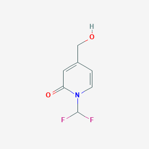 molecular formula C7H7F2NO2 B13662542 1-(Difluoromethyl)-4-(hydroxymethyl)pyridin-2(1H)-one 