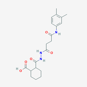 molecular formula C20H27N3O5 B1366255 2-[[[4-(3,4-Dimethylanilino)-4-oxobutanoyl]amino]carbamoyl]cyclohexane-1-carboxylic acid 