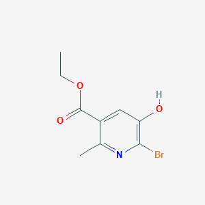 molecular formula C9H10BrNO3 B13662564 Ethyl 6-bromo-5-hydroxy-2-methylnicotinate 