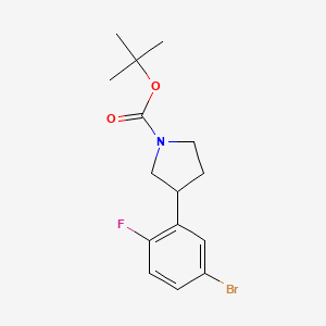 molecular formula C15H19BrFNO2 B13662586 1-Boc-3-(5-bromo-2-fluorophenyl)pyrrolidine 