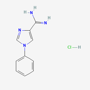 molecular formula C10H11ClN4 B13662598 1-Phenyl-1H-imidazole-4-carboximidamide hydrochloride 