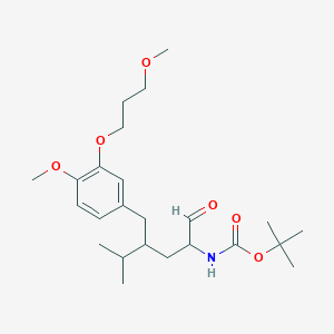 molecular formula C24H39NO6 B13662619 tert-Butyl ((2S,4S)-4-(4-methoxy-3-(3-methoxypropoxy)-benzyl)-5-methyl-1-oxohexan-2-yl)carbamate 