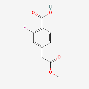 molecular formula C10H9FO4 B13662640 2-Fluoro-4-(2-methoxy-2-oxoethyl)benzoic Acid 