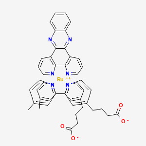 molecular formula C48H40N8O4Ru B13662648 4-[2-(4-methylpyridin-2-yl)pyridin-4-yl]butanoate;quinoxalino[2,3-f][1,10]phenanthroline;ruthenium(2+) 