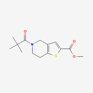 molecular formula C14H19NO3S B13662693 Methyl 5-pivaloyl-4,5,6,7-tetrahydrothieno[3,2-c]pyridine-2-carboxylate 