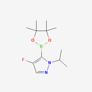 molecular formula C12H20BFN2O2 B13662701 4-Fluoro-1-isopropyl-5-(4,4,5,5-tetramethyl-1,3,2-dioxaborolan-2-yl)-1H-pyrazole 