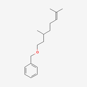molecular formula C17H26O B13662711 Benzene, [[(3,7-dimethyl-6-octenyl)oxy]methyl]- CAS No. 96154-40-4