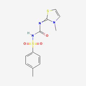 molecular formula C12H13N3O3S2 B1366276 3-Methyl-2-[({[(4-methylphenyl)sulfonyl]amino}carbonyl)imino]-1,3-thiazole 