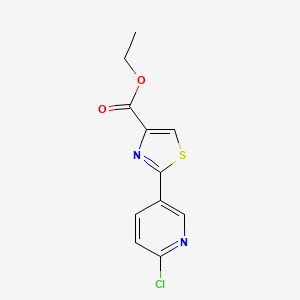 molecular formula C11H9ClN2O2S B13662791 Ethyl 2-(6-chloro-3-pyridyl)thiazole-4-carboxylate CAS No. 400776-17-2