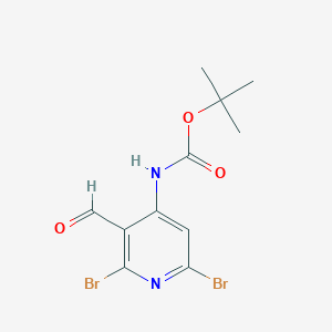 molecular formula C11H12Br2N2O3 B13662812 tert-Butyl (2,6-dibromo-3-formylpyridin-4-yl)carbamate 