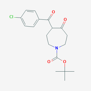 molecular formula C18H22ClNO4 B13662827 1-Boc-5-(4-chlorobenzoyl)azepan-4-one 