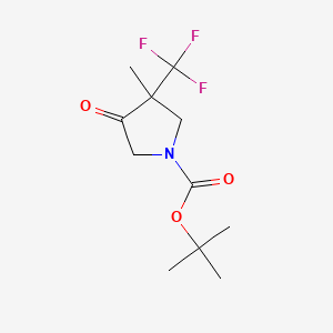 molecular formula C11H16F3NO3 B13662831 Tert-butyl 3-methyl-4-oxo-3-(trifluoromethyl)pyrrolidine-1-carboxylate 
