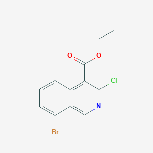 molecular formula C12H9BrClNO2 B13662851 Ethyl 8-bromo-3-chloroisoquinoline-4-carboxylate 